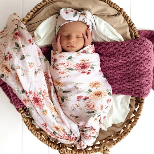 Snuggle Hunny Organic Muslin Wrap - Birds & Blooms