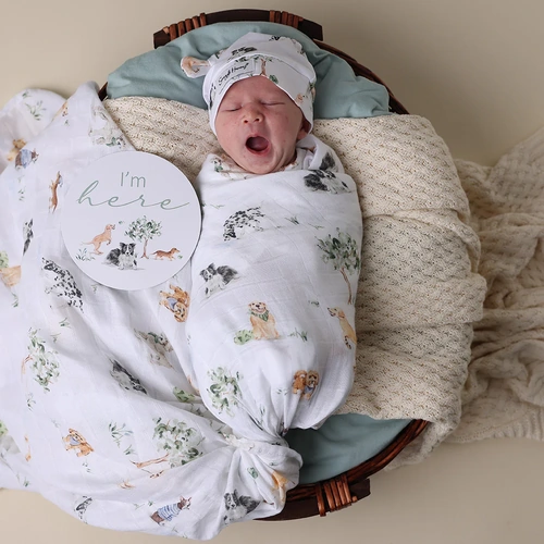 Snuggle Hunny Organic Muslin Wrap - Dog Park