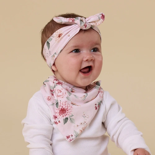 Snuggle Hunny Organic Dribble Bib - Birds & Blooms