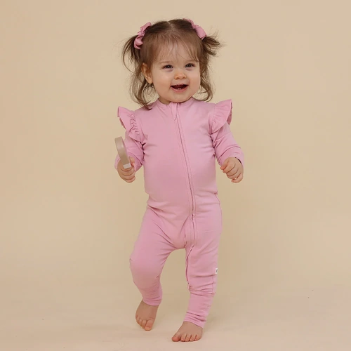 Snuggle Hunny Organic Sleepsuit Convertible Romper - Bubblegum