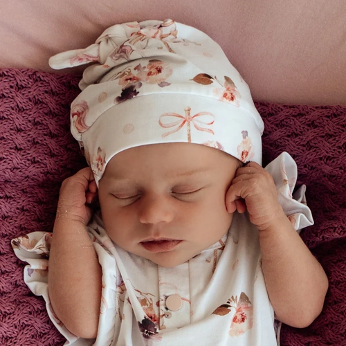 Snuggle Hunny Organic Knotted Beanie - Carousel