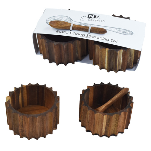 NF Living Set 3 Acacia Bowls & Spoon