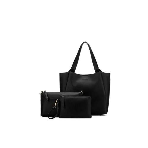 Black Caviar Designs Grande Evelyn 3 Piece Hobo Tote - Black