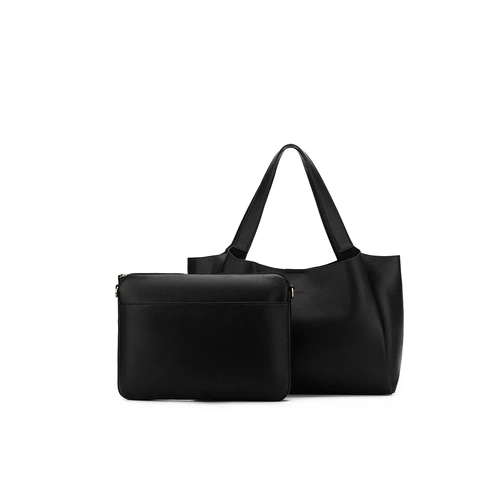Black Caviar Designs Sylvie Computer Crossbody Tote Bag - Black