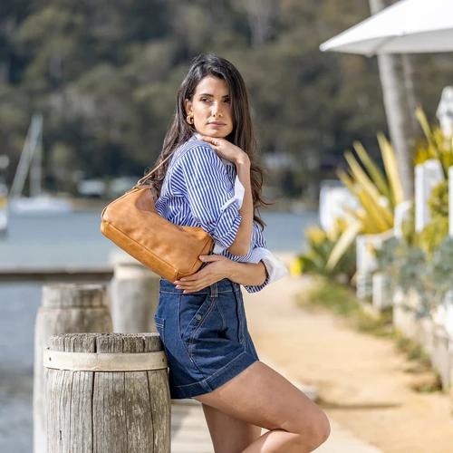 Black Caviar Designs Claudette Shoulder Crossbody Bag - Tan