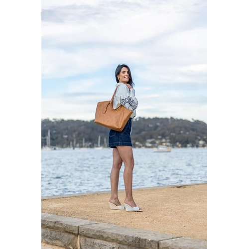 Black Caviar Cielo 3 Piece Handbag Tote - Tan