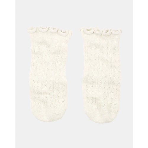 Toshi Organic Socks Knee Frilly Lace - Cream