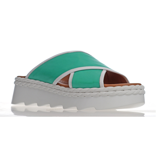 Alfie & Evie Sophie W Leather Sandal - Green
