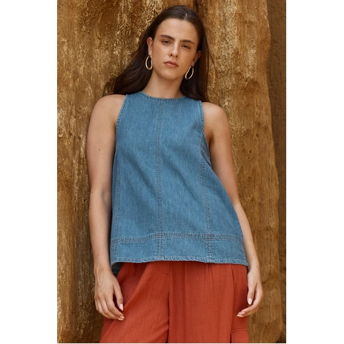 Sass Loretta Denim Tunic - Pale Blue Wash