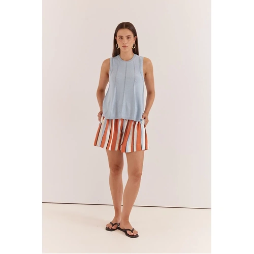Sass Krista Pointelle Tank - Pale Blue