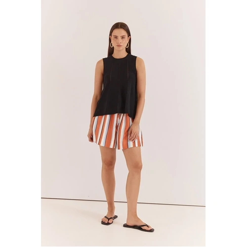 Sass Sarah Relaxed Short - Multi Stripe Print
