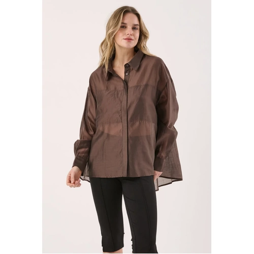 Sass Val Oversized Shirt - Chocolate