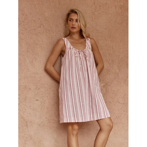 Sass Nikolai Multi Stripe Mini Dress - Pink Multi