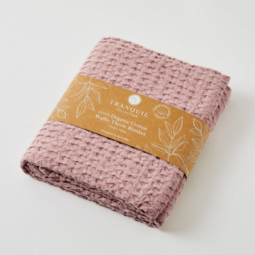 Pilbeam Living Organic Danish Washed Throw Rug - Rose Quartz