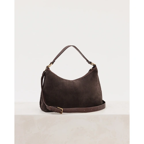 JUJU & CO Suede Slouchy Bag - Chocolate