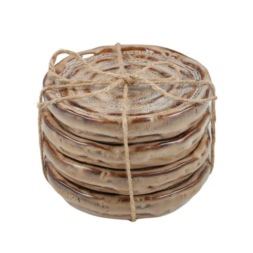 Coast to Coast Magma Set 4 Ceramic Coasters 10.5cm - Cocoa