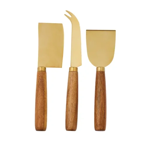 Assemble Barker Set 3 Steel/Wood Cheese Knives 19cm