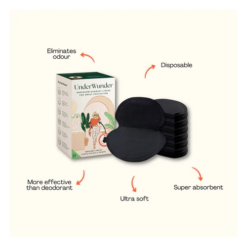 UnderWunder Underarm Garment Liners - Black