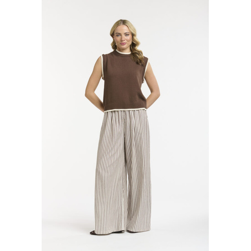 Urban Luxury Knit Vest - Choco + Cream - One Size