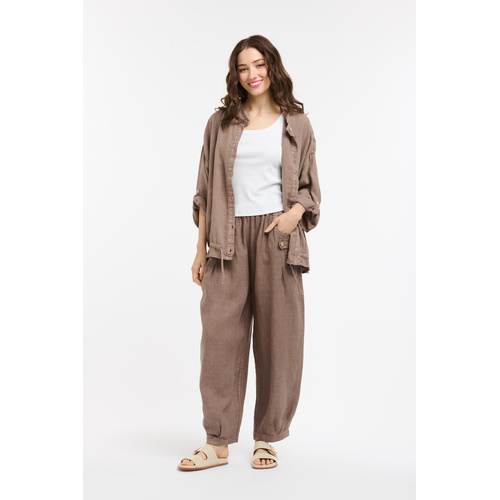 Urban Luxury Linen Pant - Mud