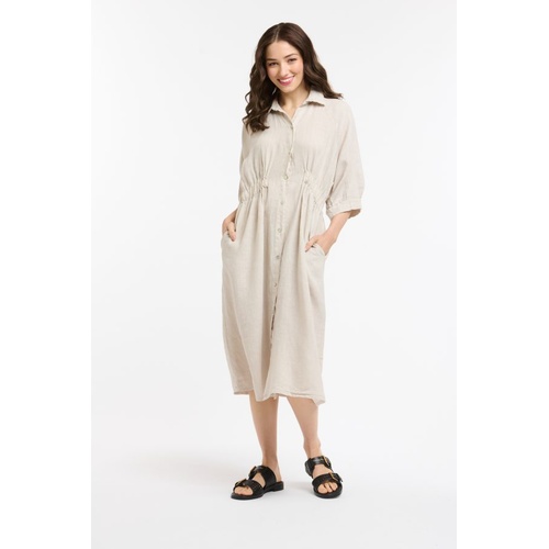 Urban Luxury Linen Dress - Beige