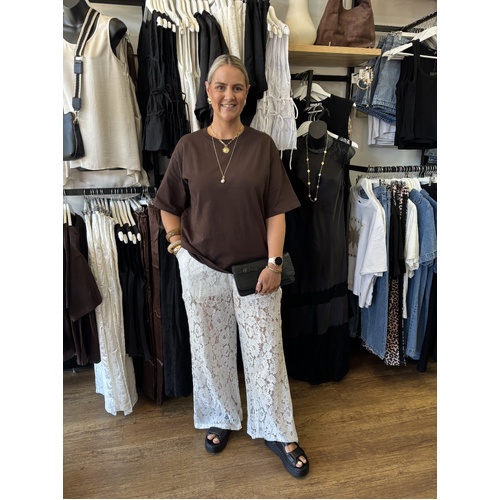 Ebby And I  Sunna Lace Pant - White