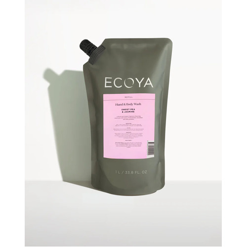 Ecoya Hand & Body Wash Refill 1L - Sweet Pea & Jasmine