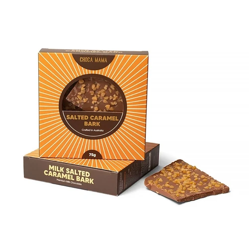 Chocamama Milk Chocolate Salted Caramel Bark 75g