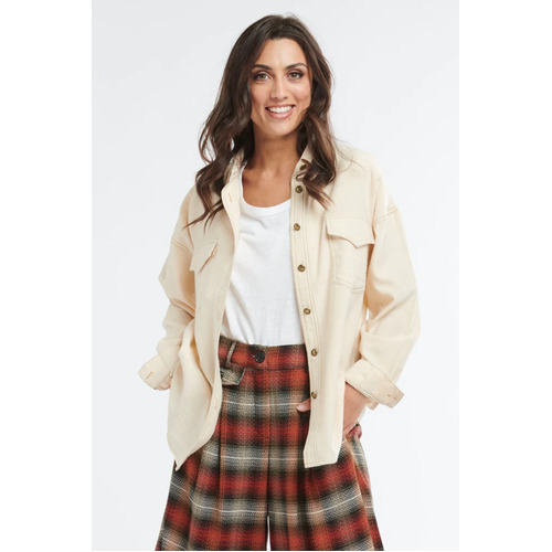 Italian Star Cambridge Cord Shirt - Panna