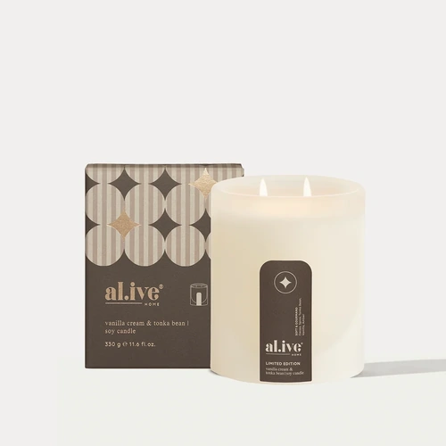 Al.ive Soy Candle - Vanilla Cream & Tonka Bean