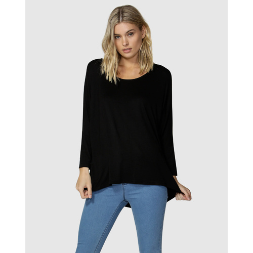 Betty Basics Milan 3/4 Sleeve Top [Colour: Black]